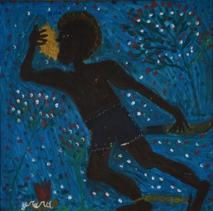 Gerard Fortune, Haiti, Slave Blowing Call To Rebellion, 1983, oil on board, Rodman Collection, СƵ of New Jersey
